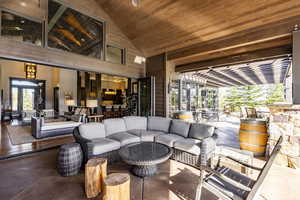 View of patio with an outdoor living space