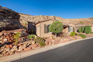 View of front of house featuring a mountain view