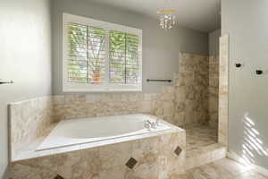 Bathroom with separate shower and tub