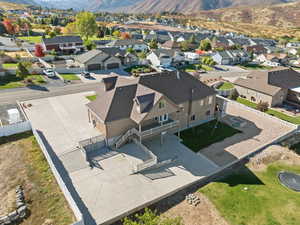 Aerial view featuring a mountain view