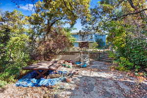 Backyard patio area