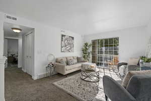 View of carpeted living room