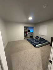 Bedroom with carpet floors