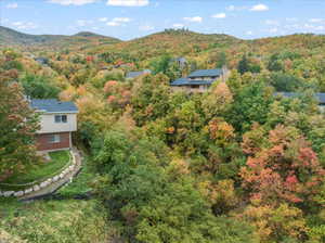 Bird's eye view featuring a mountain view