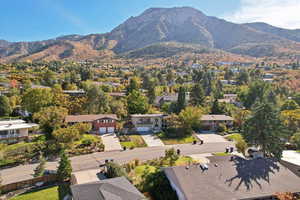 Bird's eye view with a mountain view