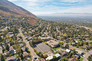 Aerial view with a mountain view