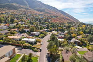 Aerial view with a mountain view