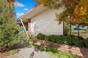 Exterior space as you approach the front door.