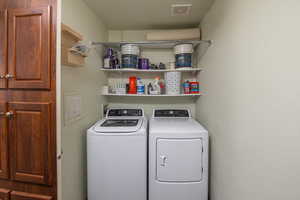 Laundry area featuring washer and dryer