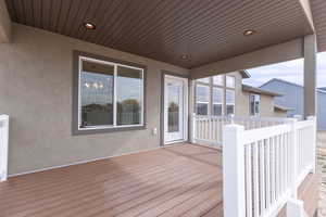 View of wooden deck