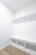 Mudroom featuring light wood-type flooring