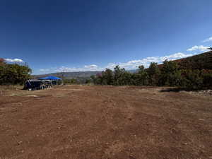 View of yard featuring a mountain view