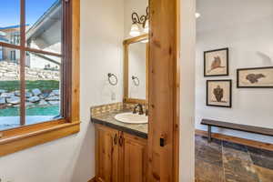 Bathroom featuring vanity