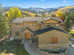 View of front of property featuring a mountain view