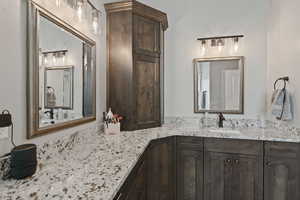 Bathroom featuring vanity