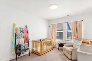 Carpeted bedroom