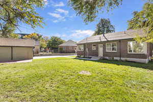 Back yard and garage