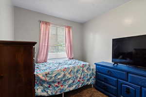 Bedroom with carpet floors