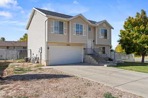 Bi-level home with a garage