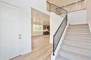 Stairs with wood-type flooring