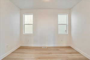 Unfurnished room featuring light hardwood / wood-style flooring and a wealth of natural light