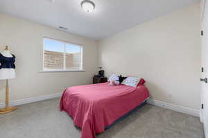 View of carpeted bedroom