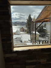 View of snow covered deck