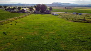 Aerial view featuring a mountain view and a rural view