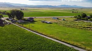 Bird's eye view with a mountain view and a rural view