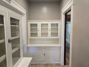 Interior space with light hardwood / wood-style floors