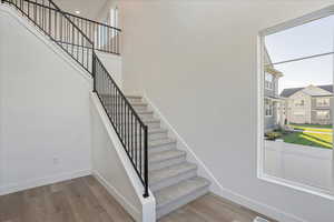 Stairs with wood-type flooring