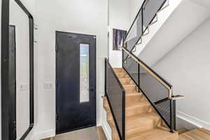 Foyer featuring light hardwood / wood-style floors