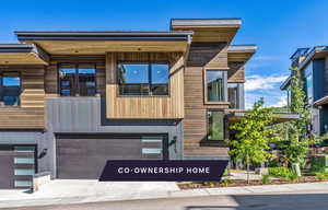 Contemporary house with a garage