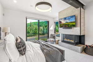 Bedroom featuring carpet flooring