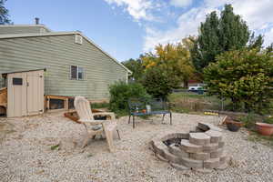 Side Yard, with fireplace and garden