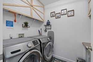 Laundry area with independent washer and dryer