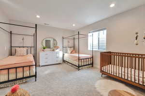 View of carpeted bedroom