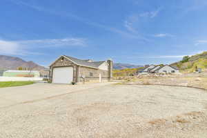 Exterior space featuring a mountain view