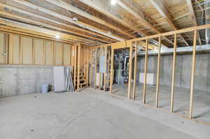 Basement with heating unit