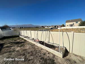 View of yard featuring a mountain view