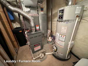 Utility room with water heater