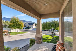 Shaded front porch