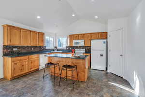 Barstool seating at kitchen island