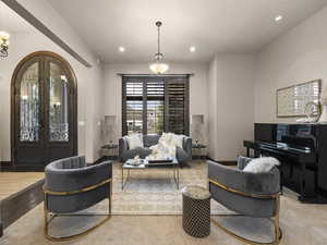 Living room featuring light hardwood / wood-style flooring