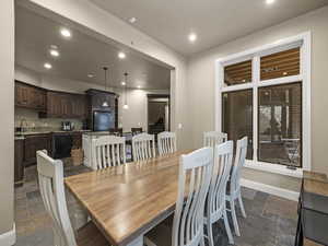 Dining space with sink