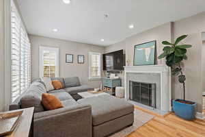 Living room featuring light hardwood / wood-style flooring