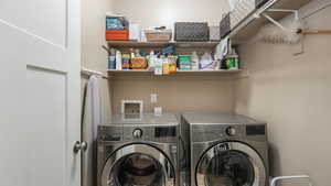 Laundry Room Located Next to the Garage Door