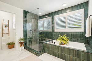 Bathroom with independent shower and bath