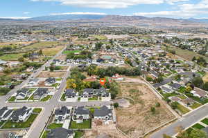 Drone / aerial view with a mountain view