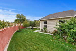 Backyard is Landscaped for privacy and enjoying the outdoor